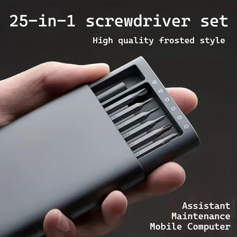 25 in 1 mini screwdriver set, flat head and cross shaped small screwdrivers