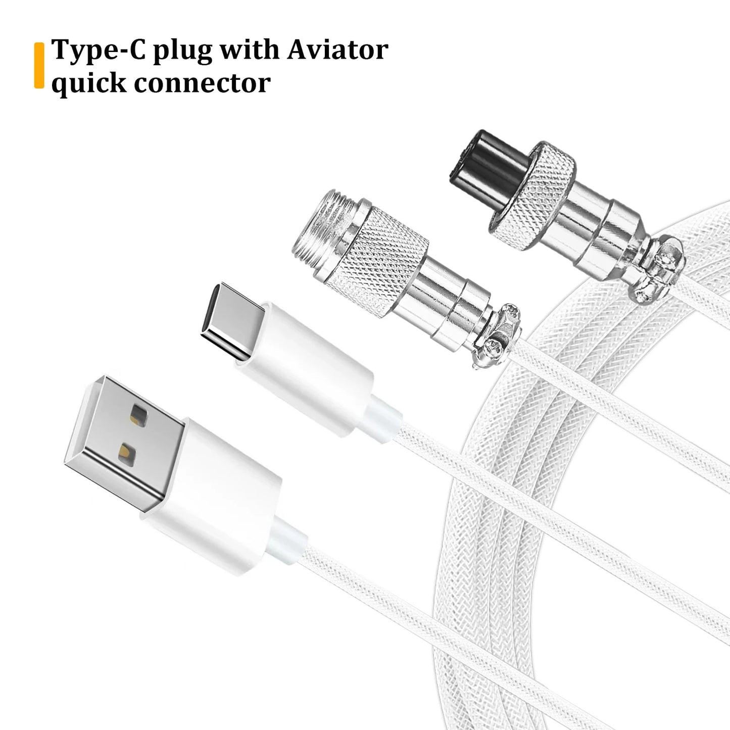 Coiled Keyboard Cable Type C To USB-A