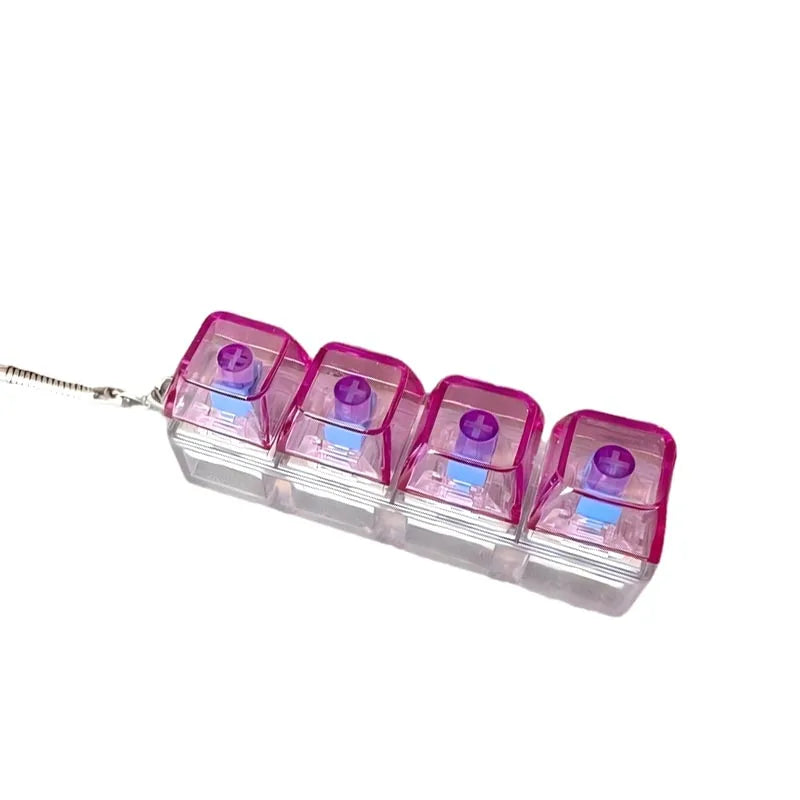 Keyboard Keychain Fidget Toys with light RGB
