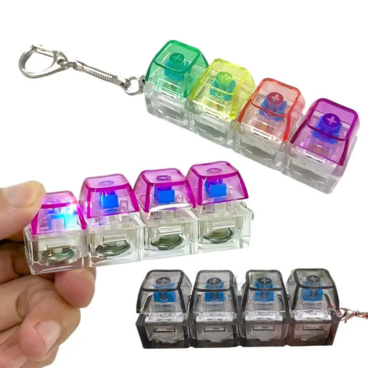 Keyboard Keychain Fidget Toys with light RGB