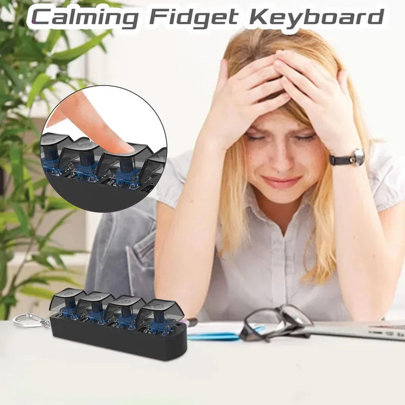 Keyboard Keychain Finger Button Anti-stress Toys Mechanical Keyboard