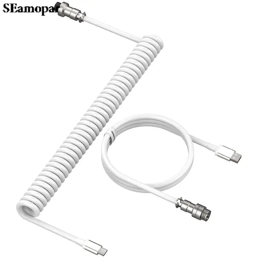 Coiled Keyboard Cable Type C To USB-A