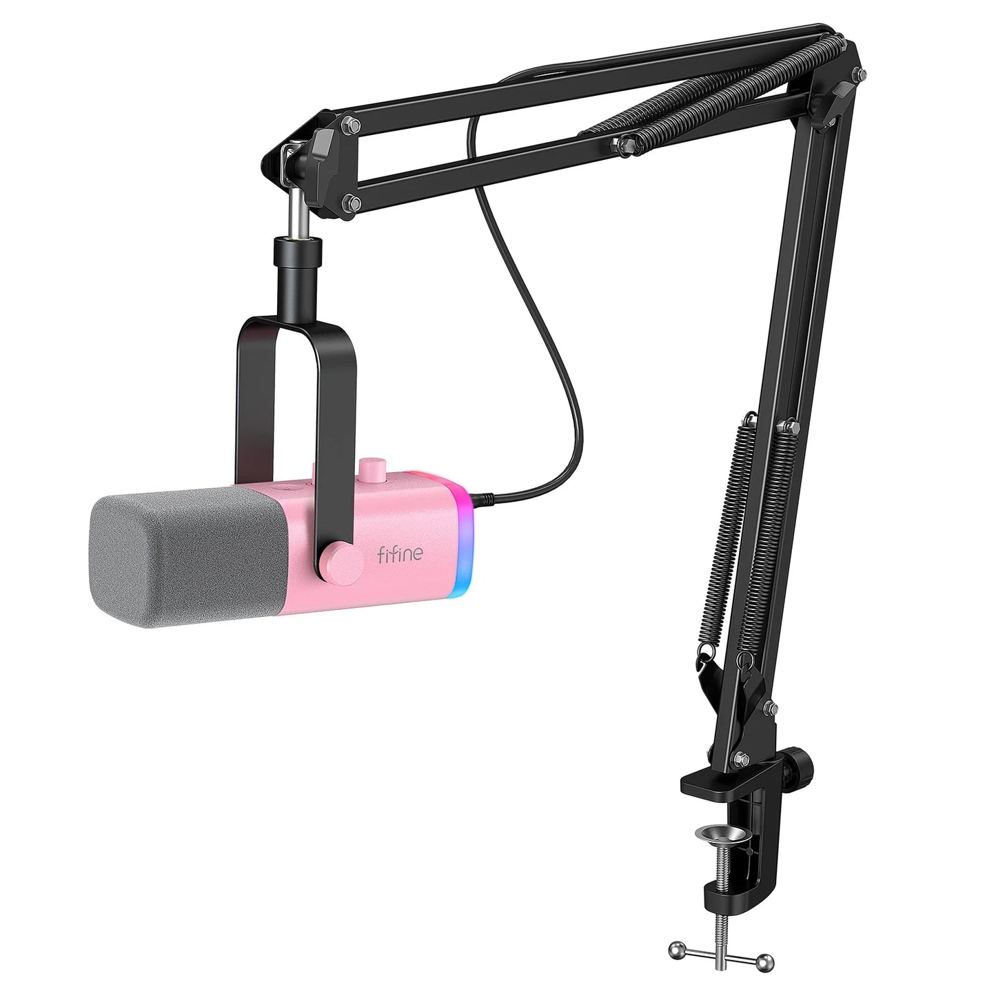 FIFINE Dynamic XLR Microphone Kit with Boom Arm for Mixer
