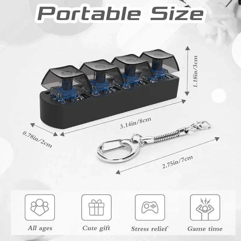 Keyboard Keychain Finger Button Anti-stress Toys Mechanical Keyboard