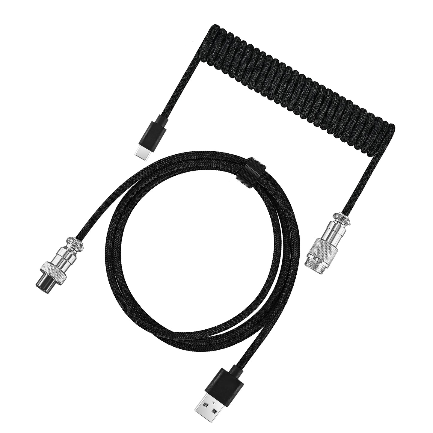 Coiled Keyboard Cable Type C To USB-A